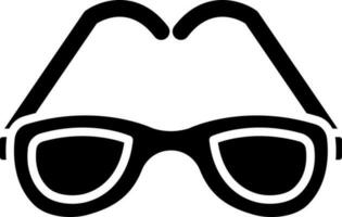 Black and White illustration of eyeglasses icon. vector