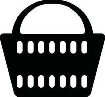 Black and White Basket icon in flat style. vector