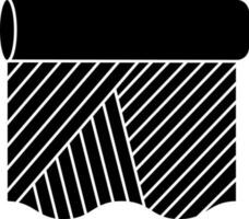 Black and White fabric roll icon in flat style. vector