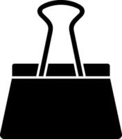 Binder clip icon in black color. vector