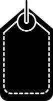 Glyph icon or symbol of tag in Black and White color. vector