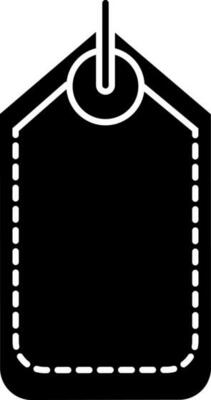 Glyph icon or symbol of tag in Black and White color.