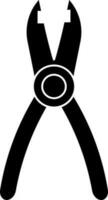 Vector sign or symbol of pliers in Black and White color.