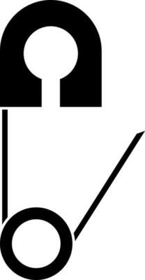 Safety pin icon in Black and White color.