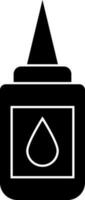 Black and White oil bottle icon or symbol in flat style. vector