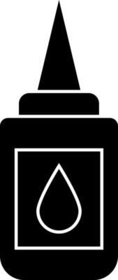Black and White oil bottle icon or symbol in flat style.