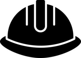 Construction helmet icon in Black and White color. vector