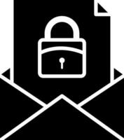 Security mail or envelope glyph icon. vector