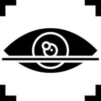 Eye scanner glyph icon or symbol. vector