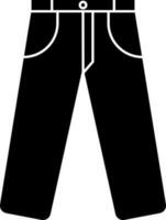 aislado pantalón icono en negro y blanco color. vector