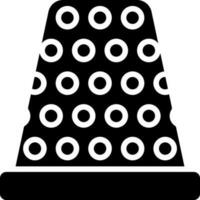 Black and White thimble icon in flat style. vector