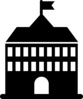 Black and White illustration of school building. vector