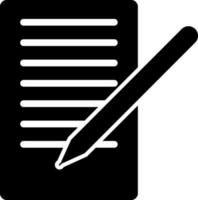 Flat style pencil with paper note icon. vector