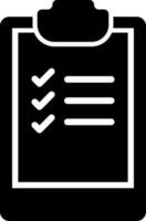 Lista de Verificación icono en negro y blanco color. vector