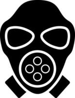 Black and White illustration of gas mask icon. vector