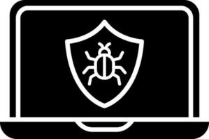 Antivirus software in laptop icon. vector