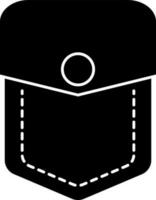 Flat style pocket icon in Black and White color. vector