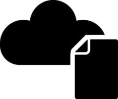 Cloud file glyph icon in flat style. vector