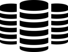 Black and White illustration of database icon. vector