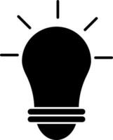 Illuminated electric bulb icon for idea concept. vector