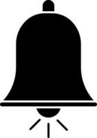 plano estilo campana icono en negro color. vector
