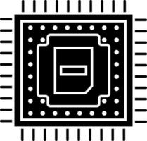 Processor chip icon or symbol in flat style. vector