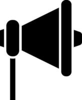 Isolated megaphone glyph icon or symbol. vector