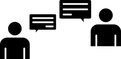 User conversation glyph icon or symbol. vector