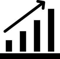 Business growth icon in black color. vector