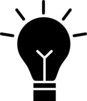 Illuminated electric bulb icon for idea concept. vector