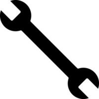 Isolated wrench icon in black color. vector