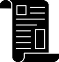 Scroll document paper icon in Black and White color. vector