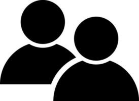 Black and White illustration of user group or team icon. vector