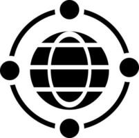Global connection glyph icon or symbol. vector