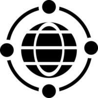 Global connection glyph icon or symbol. vector