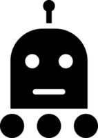 Flat style android icon in Black and White color. vector