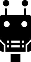 Robotic head icon in flat style. vector