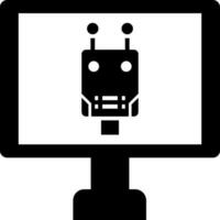 Computer controlled robot icon. vector