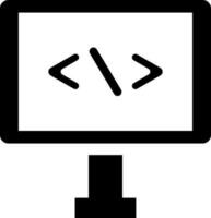 computadora programación icono en plano estilo. vector