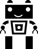 Robot icon in Black and White color. vector