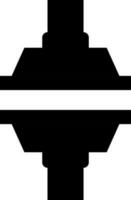 Hydraulic press machinery glyph icon. vector