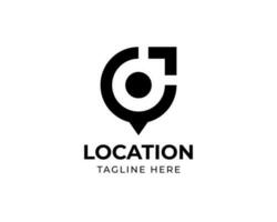 Modern corner location mark logo vector