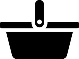 Black and White illustration of basket icon. vector