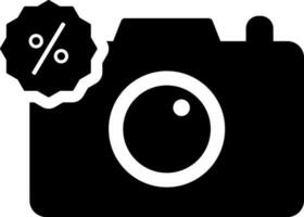 Digital camera on sale discount price icon. vector