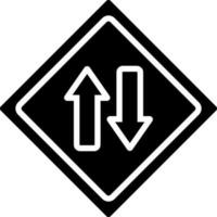 Two way traffic sign or symbol. vector