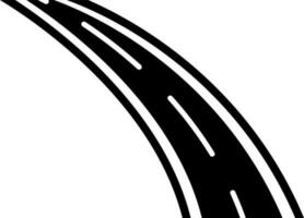 Flat style roadway icon in Black and White color. vector