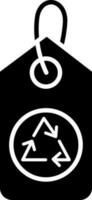 Isolated Black and White recycle tag icon. vector