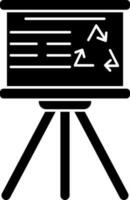 Black and White board on tripod with recycling symbol. vector