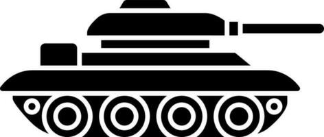 Ejército tanque glifo icono en plano estilo. vector