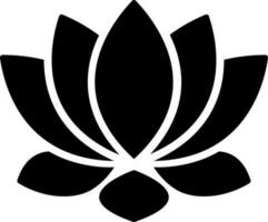 Lotus flower glyph icon or symbol. vector